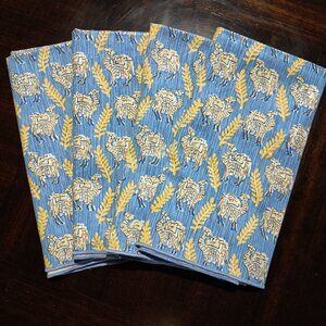 Napkins with Camel and Wheat Design set of 4 EUC